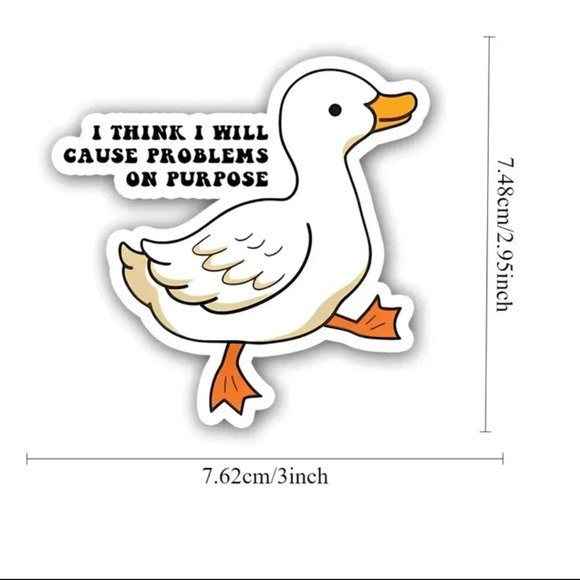 Funny duck vinyl sticker decal car bumper stick white bird orange fun sarcastic - Picture 2 of 5